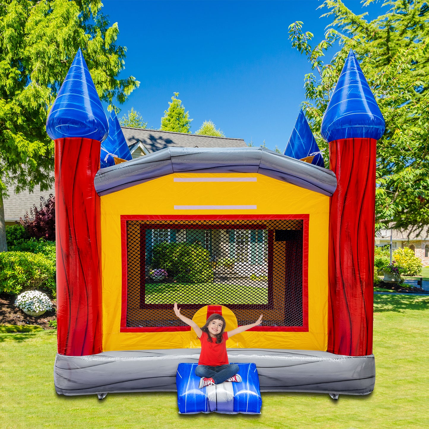 14FT Imperial Bounce House - Basketball Hoop Included