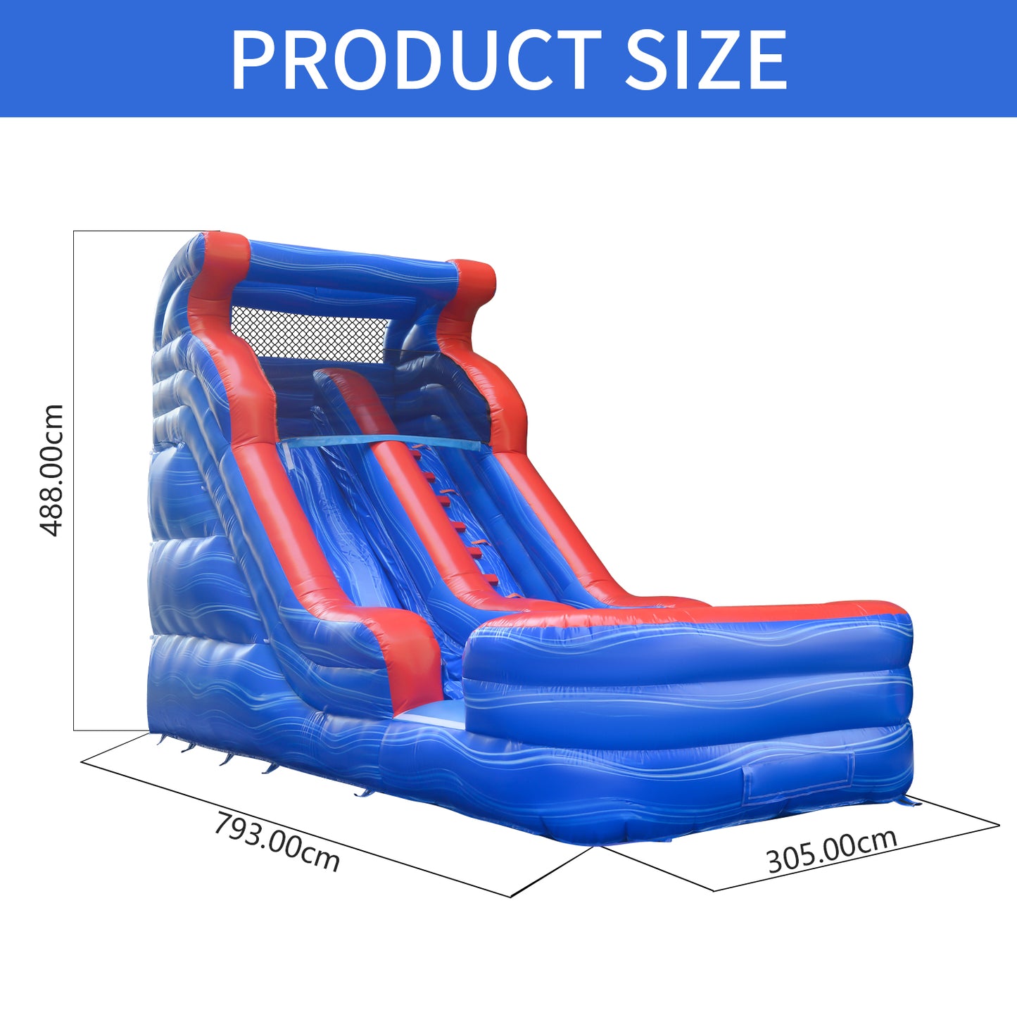 16FT Blue Wave Wet/Dry Waterslide - 11168