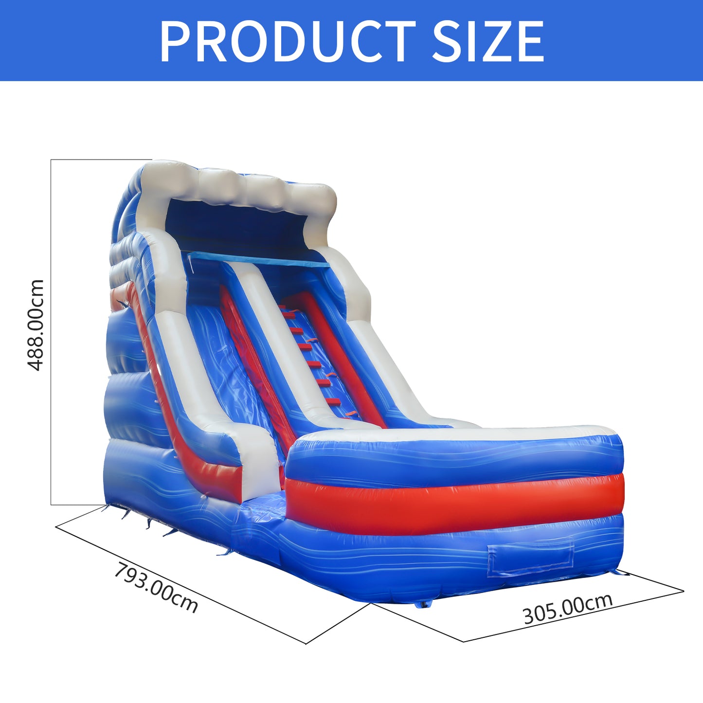 16FT Patriotic Splash Wet/Dry Water Slide - 11167